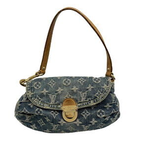 Louis Vuitton Monogram Denim Pleaty Handbag Blue